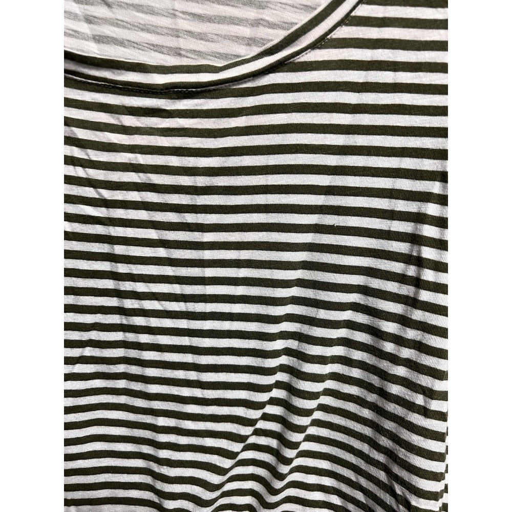 Cato Womens XL Sage Green White Striped Smocked Cuff 3/4 Sleeve Blouse Top - Picture 4 of 8